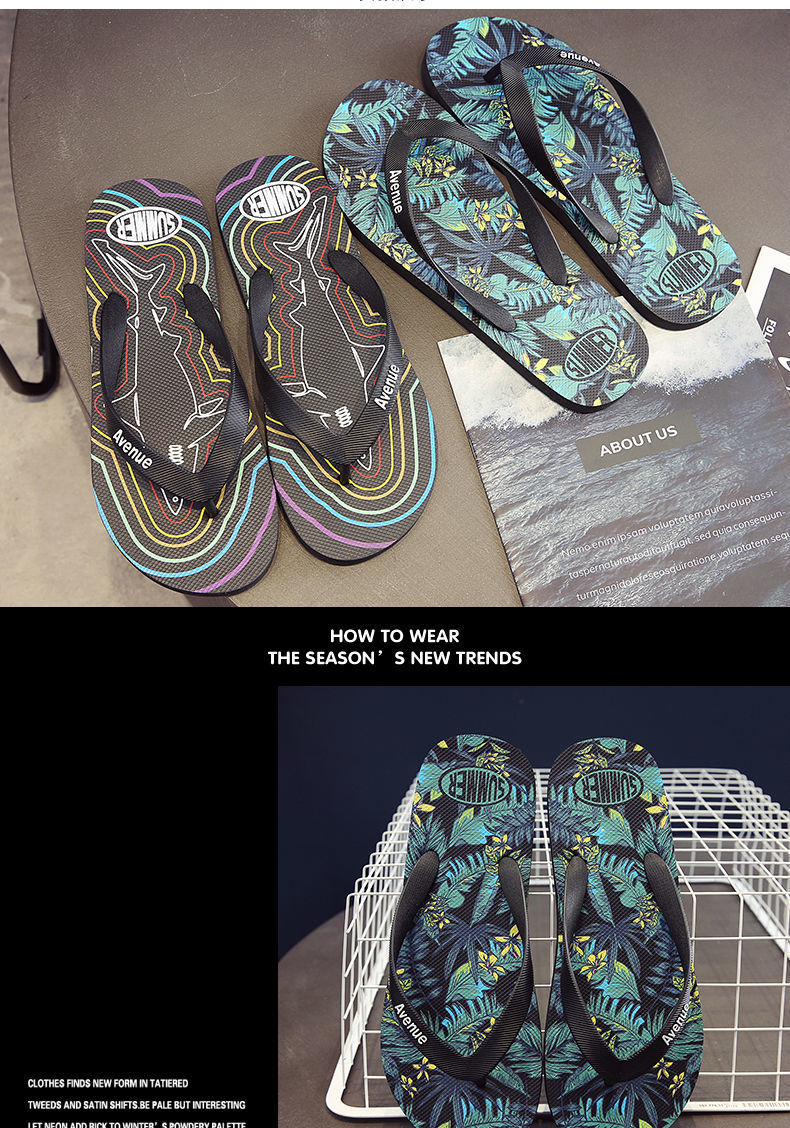 Custom Printed Rubber PVC Filpflops Slip On Mens Flip Flops Lightweight Soft Unisex Slippers