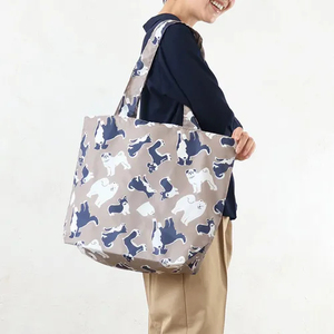Sac fourre-tout personnalisé pour femme avec double impression motif chat et fleurs, sac à bandoulière, vente en gros - Product Image 1