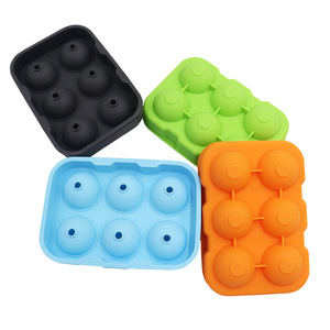 Bac à glaçons en Silicone <span class=keywords><strong>de</strong></span> qualité alimentaire à 6 cavités, forme ronde, moule à glaçons en silicone, fabricant <span class=keywords><strong>de</strong></span> <span class=keywords><strong>boules</strong></span> <span class=keywords><strong>de</strong></span> <span class=keywords><strong>glace</strong></span> - Product Image 1