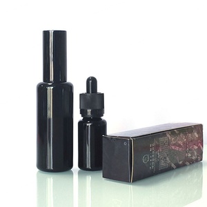 Luxury <b>Empty</b> Violet UV Dark Skin Care Serum Glass Cosmetic Oil Dropper <b>Bottle</b> with Screen Printing 50ml for Body Lotion Hair Oil - Product Image 2