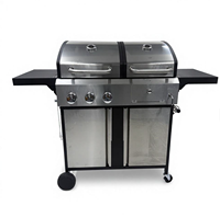 Barbecue à gaz moderne en acier inoxydable de qualité supérieure, avec table latérale, pour l'extérieur, directement de l'usine
