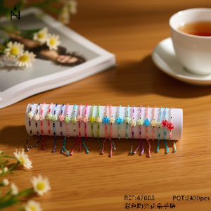 BRACCIALE A TUBO Braccialetti con fiori colorati e perline per donna, gioielli alla moda, lotto da 2400 pezzi - Product Image 3