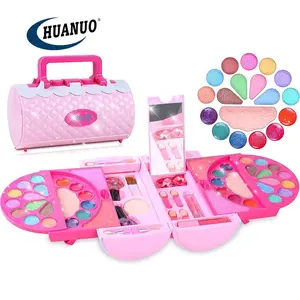 Washable Pretend Play Makeup Toy Set With Cosmetic Case 56 Pcs Real Kids Makeup Kit For Girls