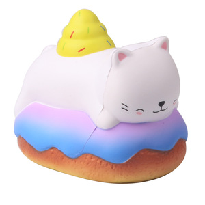 Cartoon Cat On Cake <b>Squishy</b> Toy TPE Stress Relief Fidget Toy For Kids Unisex 5 To 7 Years - Product Image 5