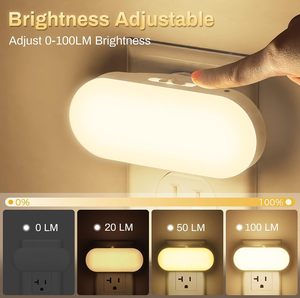 ZHILAI Mini Lámpara Nocturna LED Blanca Cálida Moderna, Brillo Regulable, Ahorro de Energía, Sensor de Luz, Enchufe de Pared, para Dormitorio, Habitación Infantil, Baño - Product Image 4