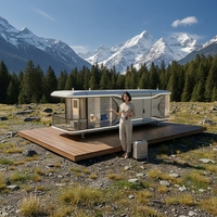 Maisonnette préfabriquée moderne STAR CABIN en acier sur roues, entièrement équipée, bureau mobile, maison portable pour jardin