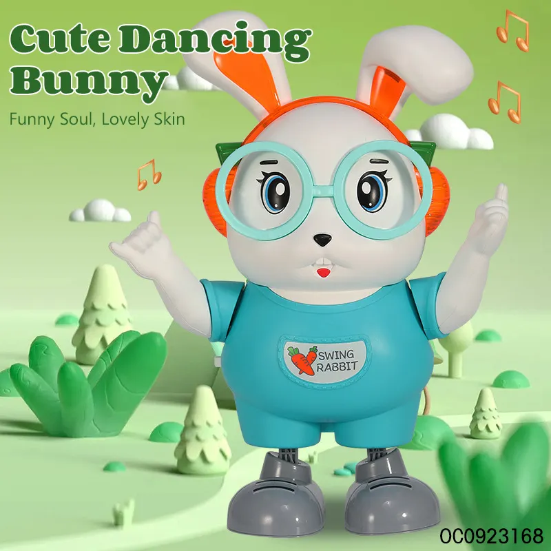 ألعاب أطفال كهربائية بأشكال الحيوانات الراقصة والأرانب الغناء لعمر 1-3 سنوات مع صوت الأضواء