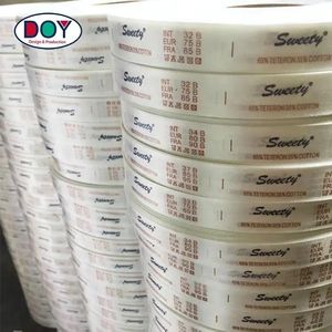 <span class=keywords><strong>ฉลาก</strong></span>ผ้าเปื้อนสำหรับเสื้อผ้าริบบิ้นพิมพ์โลโก้<span class=keywords><strong>สัญลักษณ์</strong></span>การออกแบบม้วน - Product Image 1