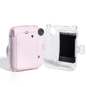 Étui de protection transparent pour Fujifilm <span class=keywords><strong>Instax</strong></span> Mini 12, coque rigide anti-rayures avec poche photo et bandoulière - Product Image 3