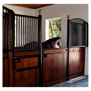 คอกม้าโครงสร้างเหล็กสำเร็จรูปแบบพกพา12ft แบบชั่วคราวแผงม้าพร้อมหลังคา - Product Image 1