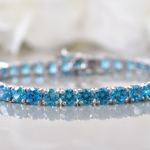 Bracelet de <span class=keywords><strong>tennis</strong></span> Hiphop glacé VVS Moissanite rose <span class=keywords><strong>et</strong></span> blanc Bracelet de moissanite scintillant en argent sterling 925 - Product Image 4