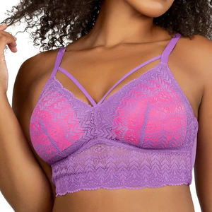 Ladymate ODM/OEM Sujetador <span class=keywords><strong>De</strong></span> <span class=keywords><strong>Realce</strong></span> Con Encaje Mujeres Busto completo Encaje Palangre Bralette Sujetadores acolchados sin alambre Sujetador <span class=keywords><strong>de</strong></span> encaje <span class=keywords><strong>de</strong></span> talla grande - Product Image 4