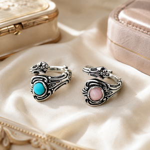 Anello vintage con fiore di rosa, anello alla moda da donna, accessorio dal design creativo, stile coppia - Product Image 4