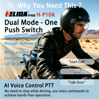 Headset Elektrostatis Kontrol Suara dengan Mikrofon, Dapat Dipasang di Helm untuk Walkie Talkie