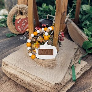 Guirnalda de Cuentas de Madera Parisloft Harvest de 20.5 Pulgadas con Borlas Decorativas para Mesa de Estilo Rústico, Chimenea o Bandeja Escalonada - Product Image 5