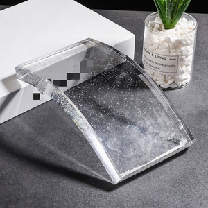 Partición de sala de ladrillo de cristal colgante de cristal curvo de color personalizado, pieza colgante de cristal decorativa - Product Image 6