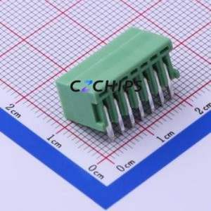 KF2EDGR-2.5-7P Plug-in Terminal Block Bent Lead Through Hole,P=2.5mm Connector Board-to-Board / Socket - Closed 1x7P 2.5mm Green - Product Image 2