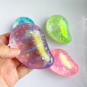 Mango Squishy Stress Relief <b>Toy</b> Slow Rebound Fruit Shaped Moldable Gold Glitter Squeeze <b>Toys</b> Silicone Plastic - Product Image 1
