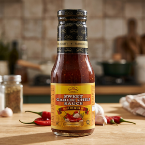 Man Fook Fragrant Spicy Garlic Chili <b>Sauce</b> Halal Vegan 300gm X24 in Kosher Certified Carton Packaging - Product Image 3