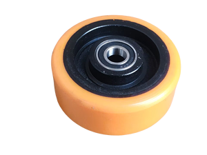 भारी शुल्क 3.15 "x 2.75" / 7 "x 2" पॉलीयूरेथेन पैलेट जैक पहियों खुदरा उद्योगों के लिए नई स्थिति फैक्टरी मूल्य - Product Image 2