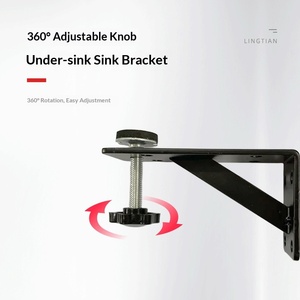 Staffa Triangolare in Ferro Rinforzato per Supporto a Parete, Mensola, Portaoggetti Sottolavello, Regolabile a 360° - Product Image 2