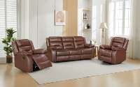 Ensemble de canapés inclinables manuels 3+2+1 en cuir PU moderne, fauteuil à bascule sans accoudoirs 3 places avec massage chauffant et rafraîchissant, structure en bois pour salon