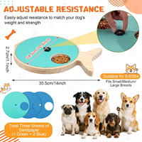 Papan Cakar Anjing Kayu Solid Berputar dengan Mangkuk Stainless Steel, Mainan Puzzle Pengisi Makanan Lambat, Pengayaan Interaktif untuk Anjing