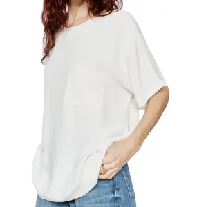 Wholesale Custom Logo Crop Top T-Shirts Square Neck Sexy Basic Short T-Shirts Woman