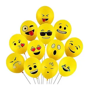 QIHUI smiley face 12 inch printed balloon happy birthday balloons latex balloons cartoon New Christmas party decorations