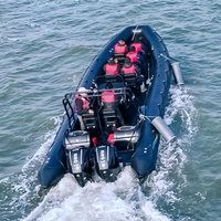 Bateau pneumatique semi-rigide professionnel Liya 27 pieds (8,3 m) à coque en fibre de verre pour patrouille et sauvetage