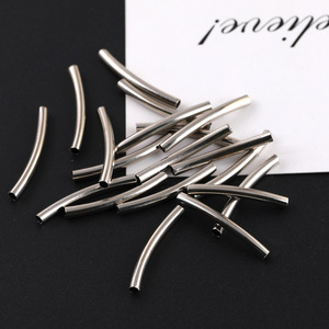 Tubo Metálico Hueco Curvo 3x28mm 3x35mm 4x20mm 4x35mm para Fabricación de Pulseras, Accesorios de Joyería DIY - Product Image 2