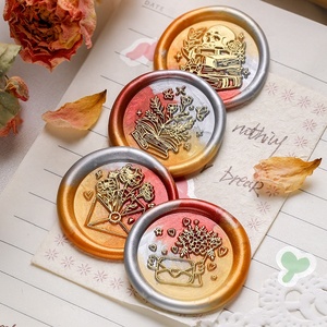 Búho Rosa lirio flor <span class=keywords><strong>correo</strong></span> sellado sello de cera sello cabeza sellado cera fuego pintura sobre sello para estudiante regalo de graduación - Product Image 5