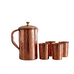 Vintage Hammered Copper Water Pitcher 1.7L Handmade Eco-Friendly Jug for Drinks & Wedding Use Classic Design - Product Image 2