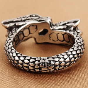 Double <b>Headed</b> Dragon Ring Stainless Steel Men's Punk <b>Style</b> Jewelry Gift 280712 - Product Image 2