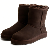Bottes de neige en gros OEM/ODM pour femmes, bottes d'hiver en fourrure de mouton, cuir de vache chaud pour hommes, imperméables, vente directe d'usine