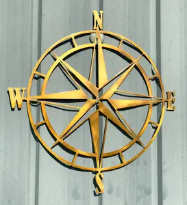 Nautical Compass Rose Metal Wall Art Outdoor Wall Decor Interior Decoration Metal Sign Home Office Decor