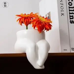 Porzellan Wohnkultur Tischplatte saftige Pflanzer Kunst Blumenvasen Innen niedlichen weißen Keramik nordischen Vase