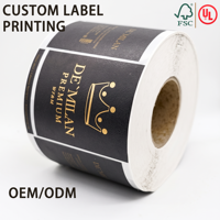 Autocollants adhésifs en vinyle personnalisés, durables, écologiques, résistants à l'huile, avec estampage à chaud en feuille d'or, étiquettes imperméables pour l'emballage des bouteilles