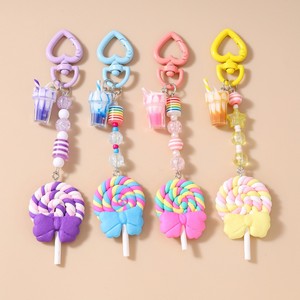 Cute Girls Lovely <strong>Lollipop</strong> Keychain Key <strong>Rings</strong> for Women Kids Handbag Pendants DIY Birthday Jewelry Gifts Trinkets - Product Image 1