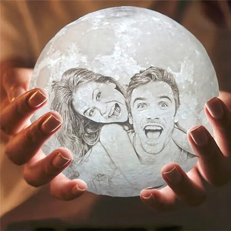 Custom 1 Set Globe Moon mood Light 3D Print Lunar Night for Home Bedroom Decor