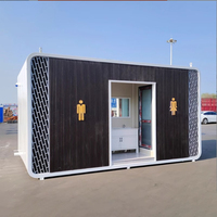 Toilettes et douches mobiles modernes intégrées pour l'extérieur, toilettes publiques pour sites touristiques, conteneur robuste et écologique