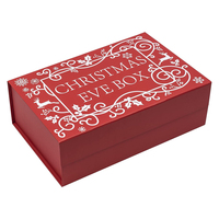 Boîte cadeau en carton pliable magnétique biodégradable de Noël et de mariage, design rouge, vente en gros, avec couvercle