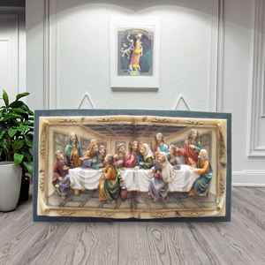 Estilo religioso 3D Ultima Cena imagen decoración del hogar escultura <span class=keywords><strong>de</strong></span> pared Modelo <span class=keywords><strong>de</strong></span> la Última Cena resina <span class=keywords><strong>Navidad</strong></span> decoración del hogar - Product Image 2