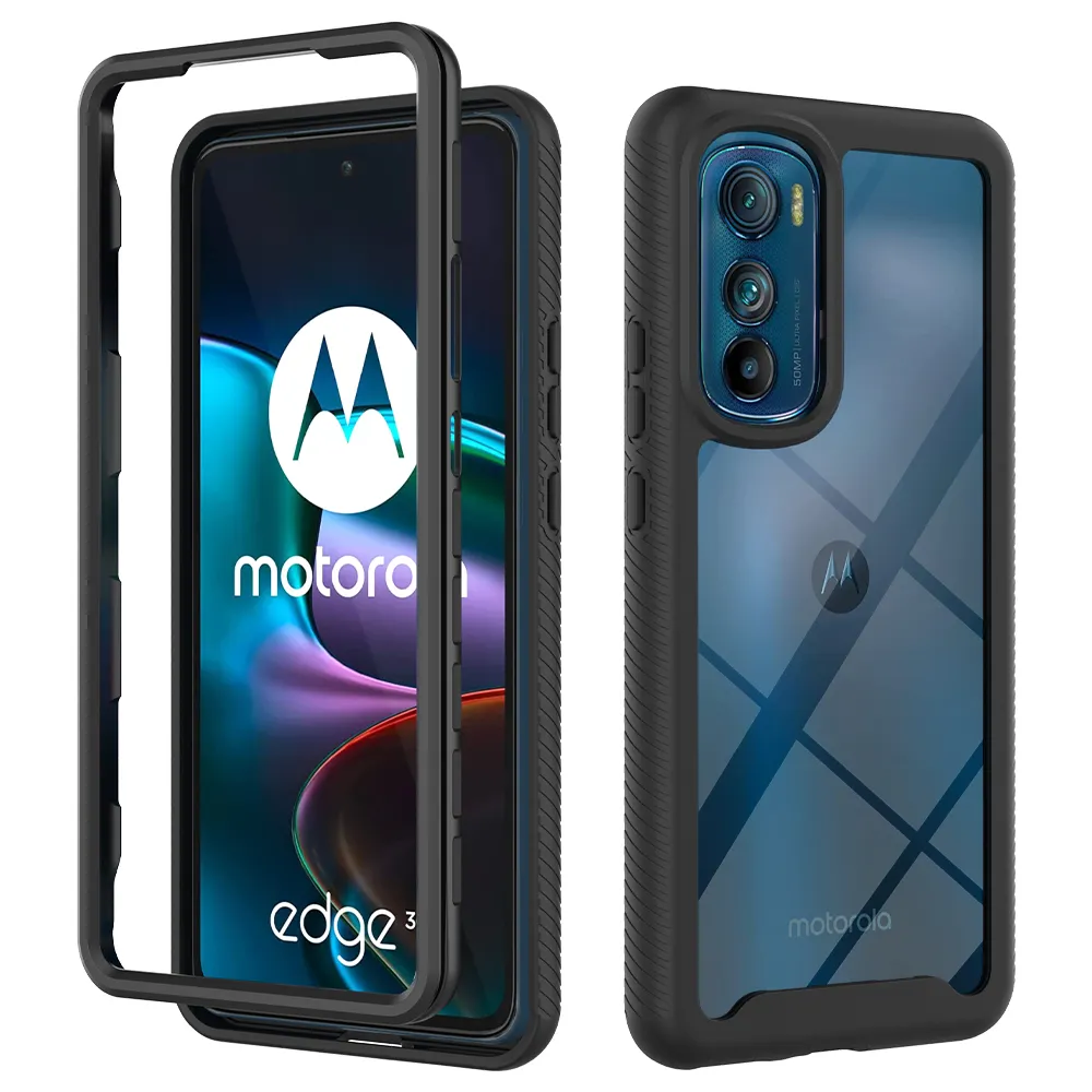 Hybrid Rugged Armor Shockproof Case For Motorola Moto Edge 30 20 Pro 20 Lite TPU Frame Hard Plastic Transparent Phone Cover