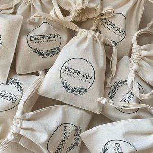 Factory Supply Custom Logo Print Natural Canvas Drawstring <b>Bag</b> Eco-friendly Packaging Cloth Pouch Recycled Cotton <b>Fabric</b> <b>Bag</b> - Product Image 6