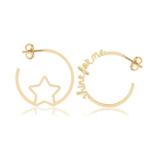 <span class=keywords><strong>Orecchini</strong></span> a Cerchio Personalizzati con Nome, Logo o Simbolo in Oro per Donna - Product Image 6