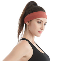 Bandeau de sport en tissu nylon haute élasticité pour femme, couleur unie, à quatre aiguilles et six fils, classique, pour yoga, professionnel