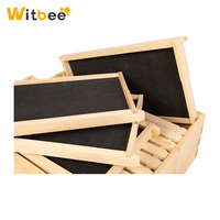 Nouvelles cadres à abeilles Langstroth Witbee, prix de gros, en stock aux États-Unis, en pin sans nœuds, profonds, assemblés, avec fondation en plastique enduite de cire, noirs