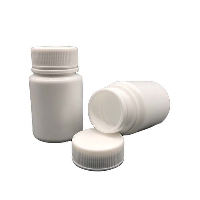 30ml Solid White Medicine Capsule Supplement Bottle Round Shape Empty HDPE Pill Tablets Vitamin Packaging
