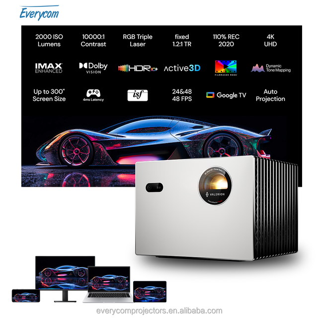 Awol 3000 ANSI Google TV Valerion StreamMaster Plus2 4k Triple Laser Projector 4k Video Projectur Proyector Video Projector